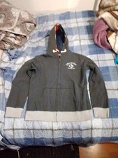 Felpa Vintage Dept Converse Athletic Dept Grey Full Zip Doppio Cappuccio - L