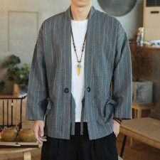 Men's Striped Kimono Cardigan