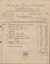 1905 VENEZIA Società fra Operai Elettricisti Impianti illuminazione ricevuta