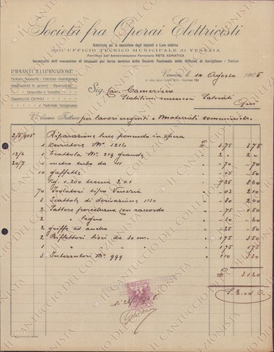1905 venezia società - venezia, fra