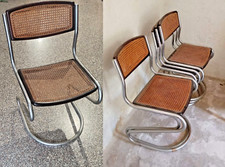 Sedia vintage in paglia di Vienna Zigzag a sbalzo Italia 1970