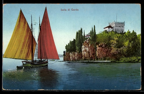 Cartolina isola garda - cartolina, di