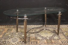 Bellissimo tavolino / basso tavolo / vetro molato / alluminio / moderno design