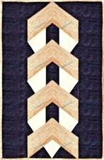 Tappeto superficie iuta boema 3 x 3,7 m fatto a mano indiano tessuto a mano nero tappeto