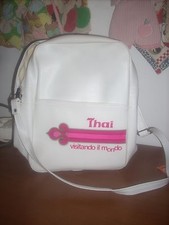 borsello in simil pelle  bianca da viaggio    25 x 33 cm h