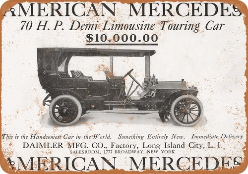 Insegna metallo 1907 daimler - metallo,
