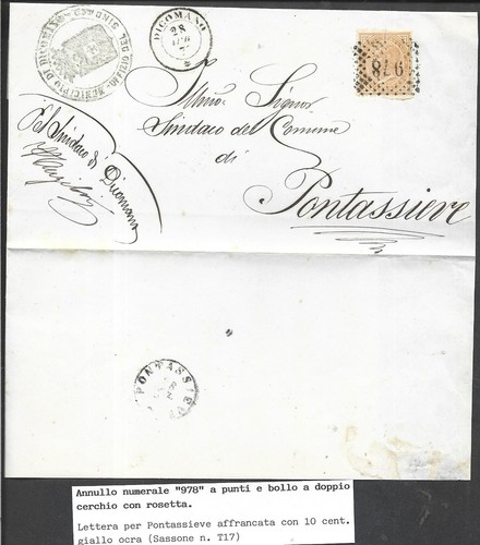 1867 10c giallo t17 con - t17, numer
