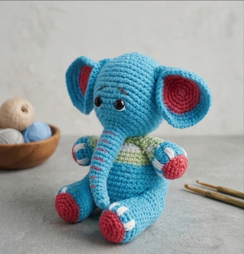 Elefante amiguumi pupazzo - , ad