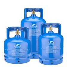 BOMBOLA GAS DA CAMPEGGIO PER PROPANO VUOTA 2/3/5KG CON RUBINETTO E MANIGLIA ALTA