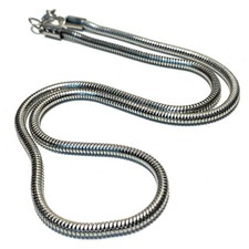 Collana snake in acciaio inox da uomo catenina catena tonda  lunga  45 cm x 3 mm