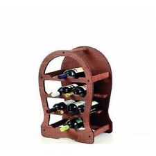 PORTABOTTIGLIE CANTINETTA 13 POSTI IN LEGNO SCURO A BOTTE 37X27X62H CM CANTINA