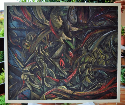 Quadro olio tavola - olio, su