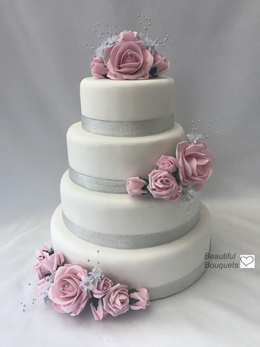Cake topper fiori rosa - ,