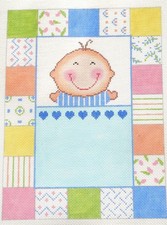 Tela punto ago dipinta a mano