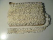 PIZZO COTONE CON ELASTICO AL CENTRO LOTTO 10 MT VINTAGE BIANCO AVORIO ALT 4 CM