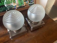 COPPIA APPLIQUE LAMPADE DA PARETE SPACE AGE ANNI 70 CROMATE 2 WALL LAMPS