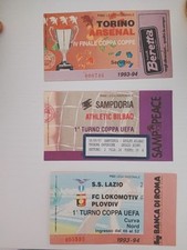 TICKETS BIGLIETTI STADIO COPPE EUROPEE PARTITE CALCIO  Torino Sampdoria Lazio
