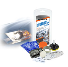 KIT PULIZIA LUCIDA RISTORA FARI FANALI AUTO SCOOTER MOTO MACCHINA VISBELLA 10PZ