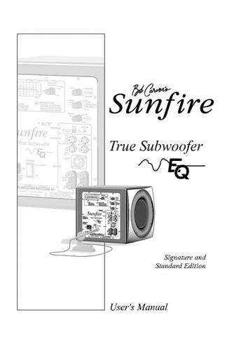 Carver sunfire true subwoofer - sunfire,