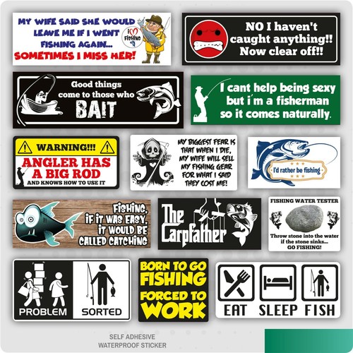Vari adesivi divertenti - , pesca