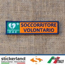 Toppa Toppe Patch SOCCORRITORE VOLONTARIO DAE base arancio fluo con velcro M+F