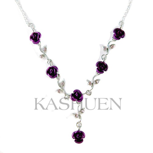 Rosa viola fiore swarovski - rosa,