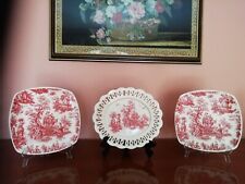 Set 3 piatti decorativi in ceramica stile Inglese da parete o appoggio 