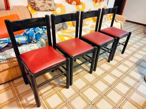 Set sedie soggiorno pelle - 4,