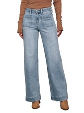 Jeans donna gamba larga vita