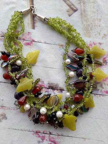 Collana perle pietre dure - di,