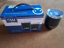 Olli Set Of 2 Wine Tumblers. Stainless Steel. Matte Black Finish. NIB