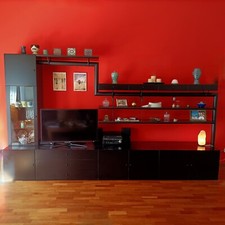 mobile soggiorno laccato nero semi-lucido Stilwood