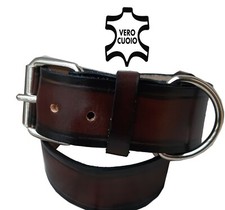 COLLARE CANE PER CANE  IN CUOIO TAGLIA GRANDE LARGO RESISTENTE ARTIGIANALE 