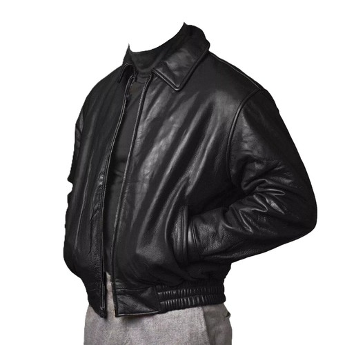 Bomber uomo pelle - in, nera