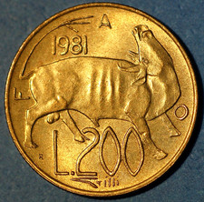 San Marino Italy 200  Lire
