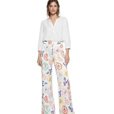 Pantaloni di lino color crema