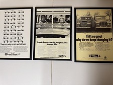 3x Stampa Incorniciata Land Rover Serie III 3 Range Defender Rivista Pubblicità Wall Art