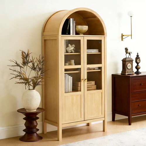 Arched display cabinet - cabinet, w/