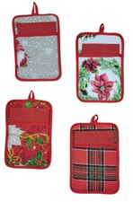 Idea Regalo Natale Guantone Guanto presina più strofinaccio Agrifoglio Tartan