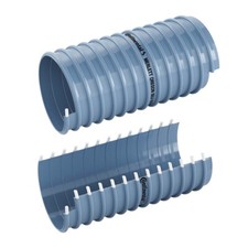 Tubo grigio con spirale PVC rigido per aspirazione aria fumi trucioli polveri