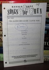 Schuster, Ira, Miller, Bob and Joe Young I'M ALONE BECAUSE I LOVE YOU  1st Editi