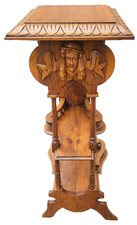 COLONNA ETAGERE PORTA VASO PORTA BUSTO TRESPOLO NOCE EPOCA 1880 40 X 40 H 95