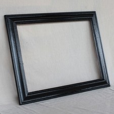 Cornice Vintage NEOCLASSICA Laccata Nera in LEGNO SCOLPITO Epoca 900 1950-60