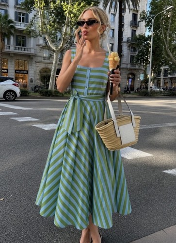 Abito midi zara righe - zara,