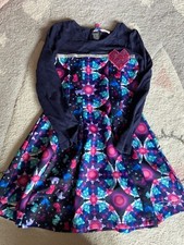 Desigual Long Slevve Wintery Dress Navy Girls Size 7/8