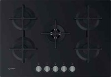 1 CLICK INDESIT ING72TBK PIANO COTTURA GAS 5 BRUCIATORI IN VETRO NERO 73 CM 1563