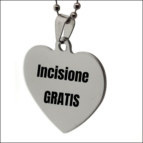 Collana cuore acciaio inox con - cuore,