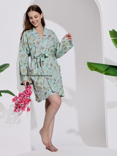 Kimono corto cotone indiano - corto, in
