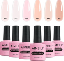 Rubber Base Gel Semipermanente Set per Unghie, Sheer Nude Colore Smalto Elastic 