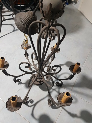 Lampadario ferro battuto - ferro,